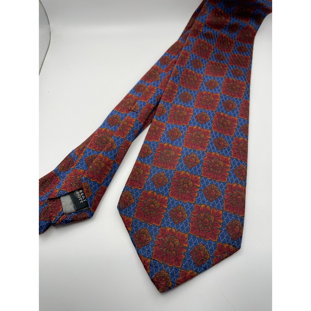 Robert Talbott Best of Class Silk Tie Blue Orange Floral Medallion Nordstrom USA